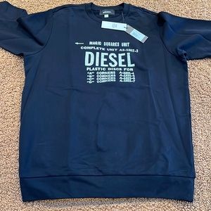 🇺🇸 NWT Mens XL Black DIESEL Sweatshirt/Hoodie $110.00 🇺🇸